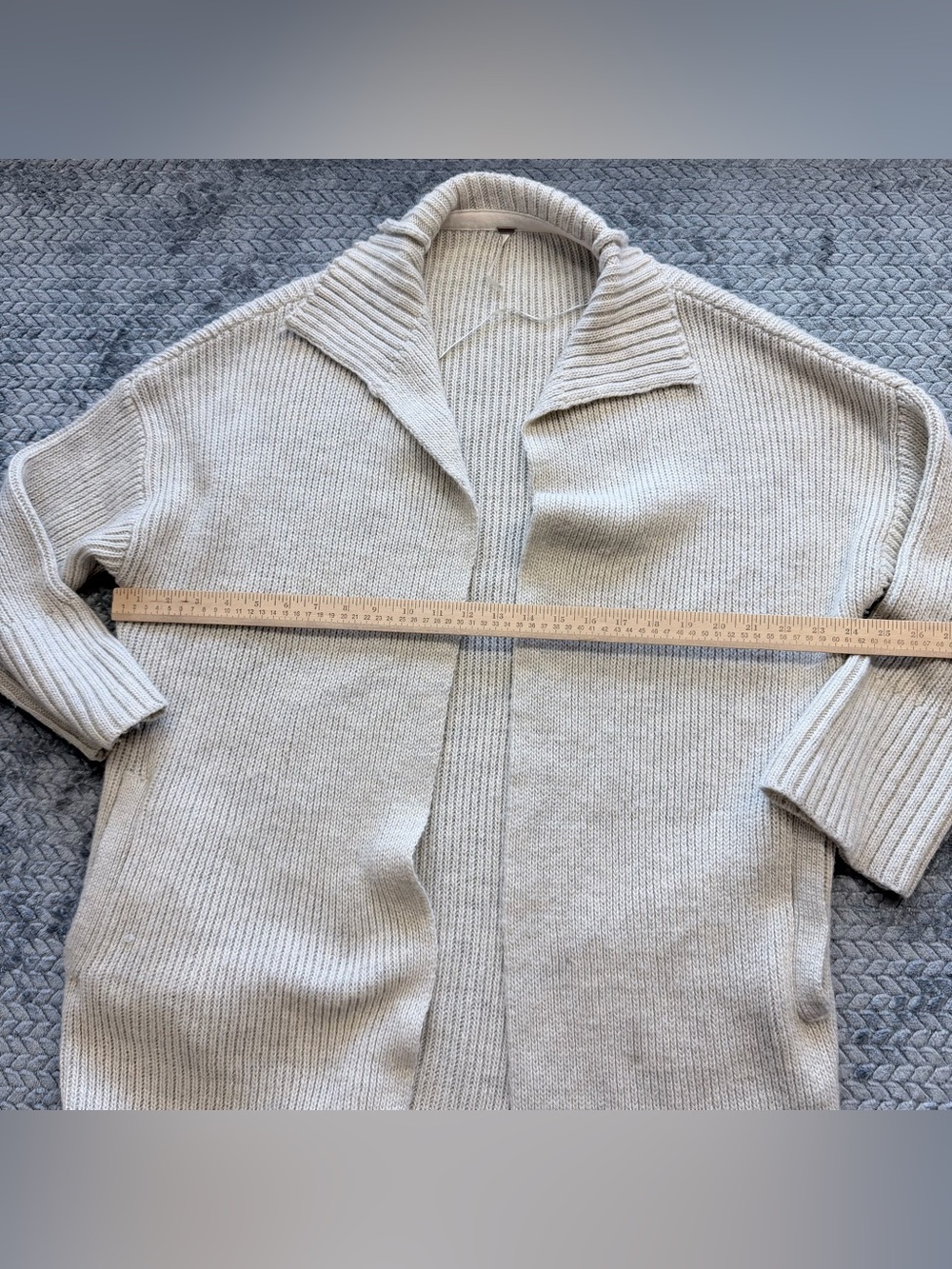 Free People Ottoman Slouchy Longline Cardigan in Oatmeal Size Small - Picture 10 of 11